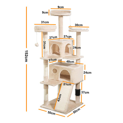 4Paws Cat Tree Scratching Post House Furniture Bed Luxury Plush Play - Myzenhome