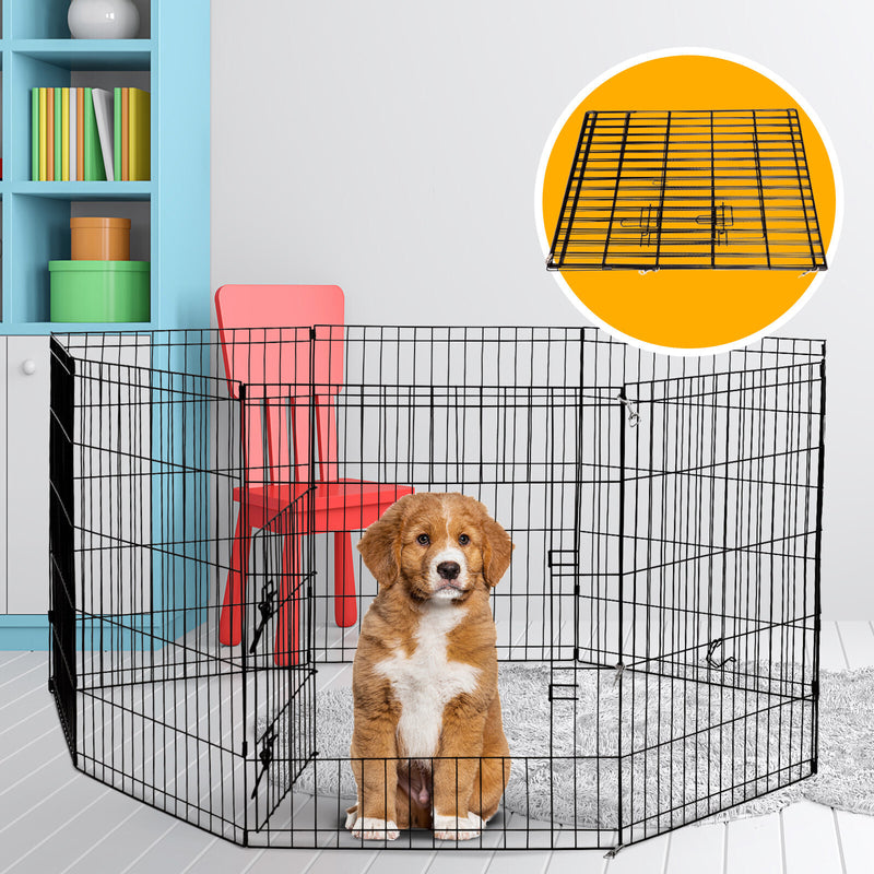 4Paws 8 Panel Playpen Puppy Exercise Fence Cage Enclosure Pets