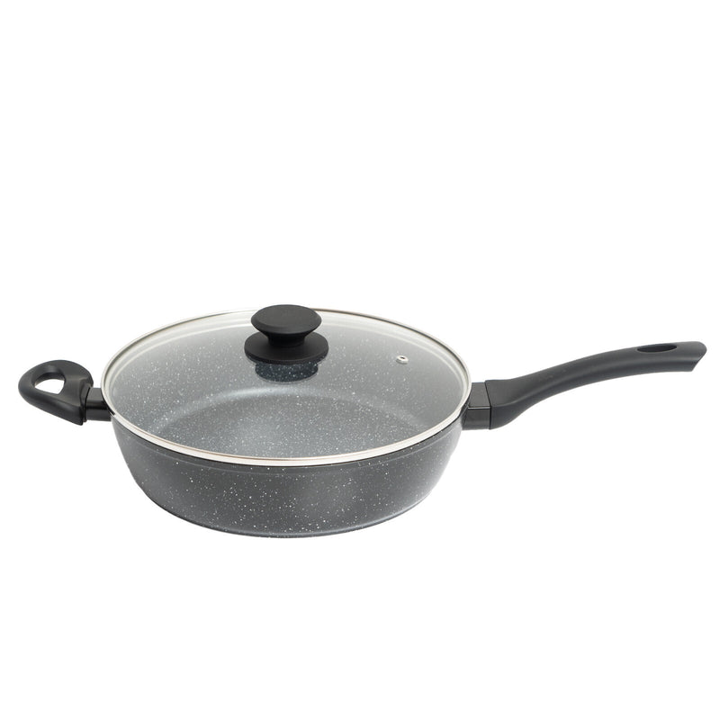 Stone Chef Forged Deep Frying Pan With Lid Cookware Kitchen Fry Pan