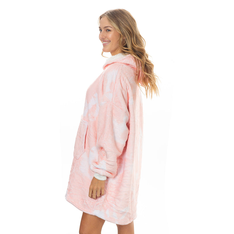 Royal Comfort Snug Hoodie Nightwear Super Soft Reversible Fleece 750GSM