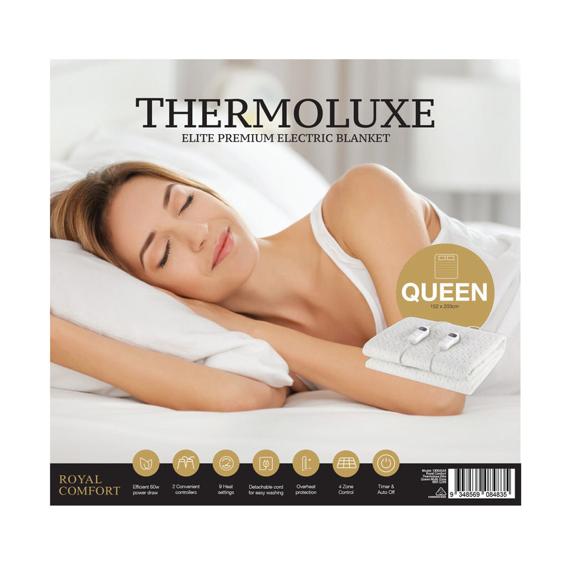 Royal Comfort Thermolux Elite Electric Blanket Multi Zone Fully Fitted