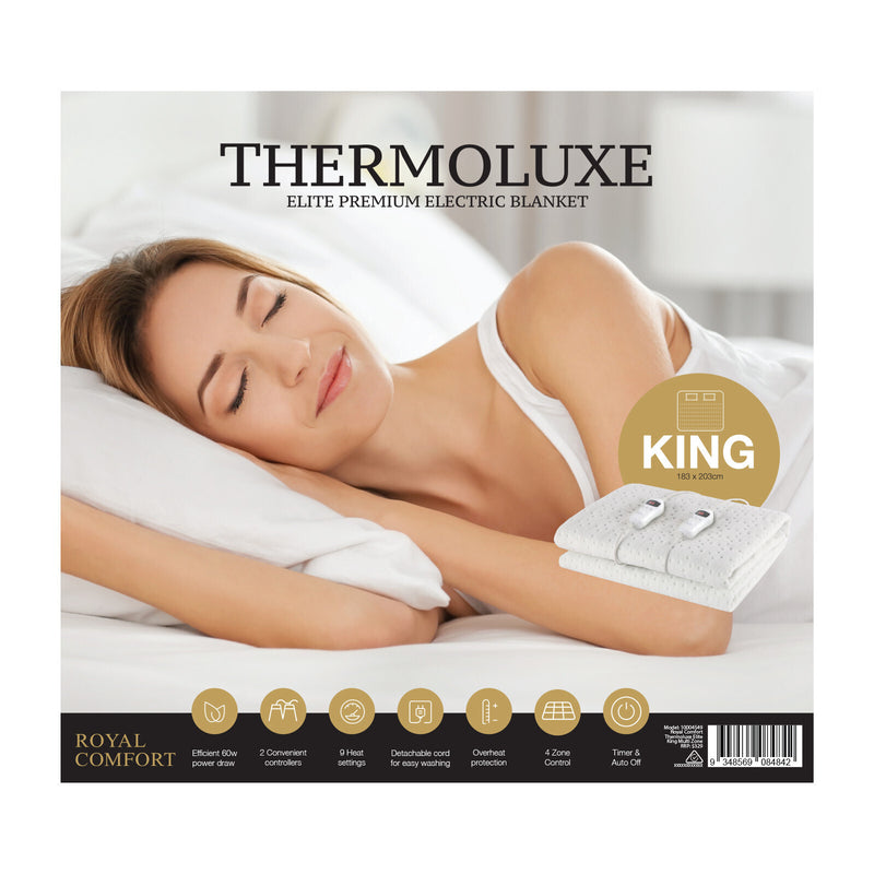 Royal Comfort Thermolux Elite Electric Blanket Multi Zone Fully Fitted