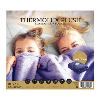 Royal Comfort Thermolux Heated Electric Fleece Throw - Myzenhome