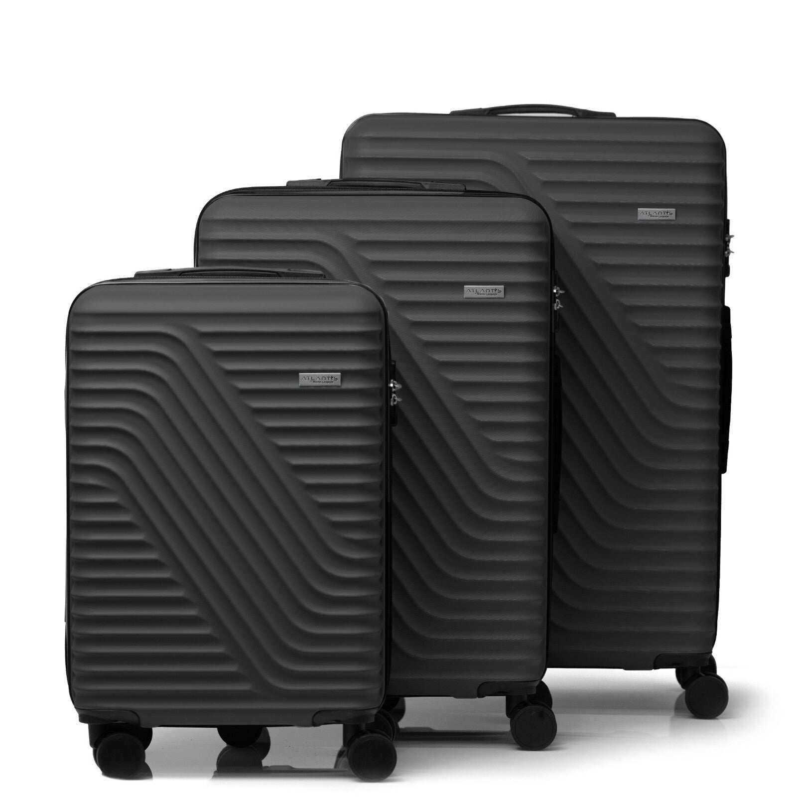 Milano Atlantis Luggage 3 Piece Set TSA Lock Luxury Hard Case Travel Suitcase - Myzenhome