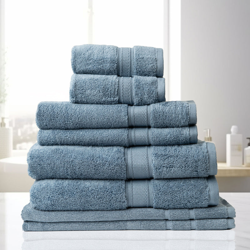 Royal Comfort Towel Set 8 Piece 100% Cotton Zero Twist Luxury Plush