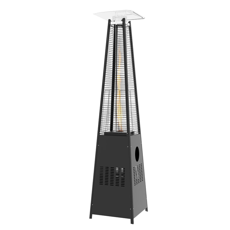 Havana Outdoors Gas Pyramid Flame Heater 13KW Steel Regulator Black