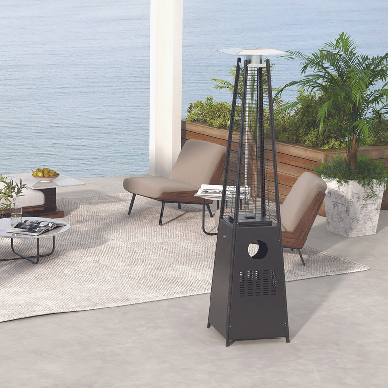 Havana Outdoors Gas Pyramid Flame Heater 13KW Steel Regulator Black