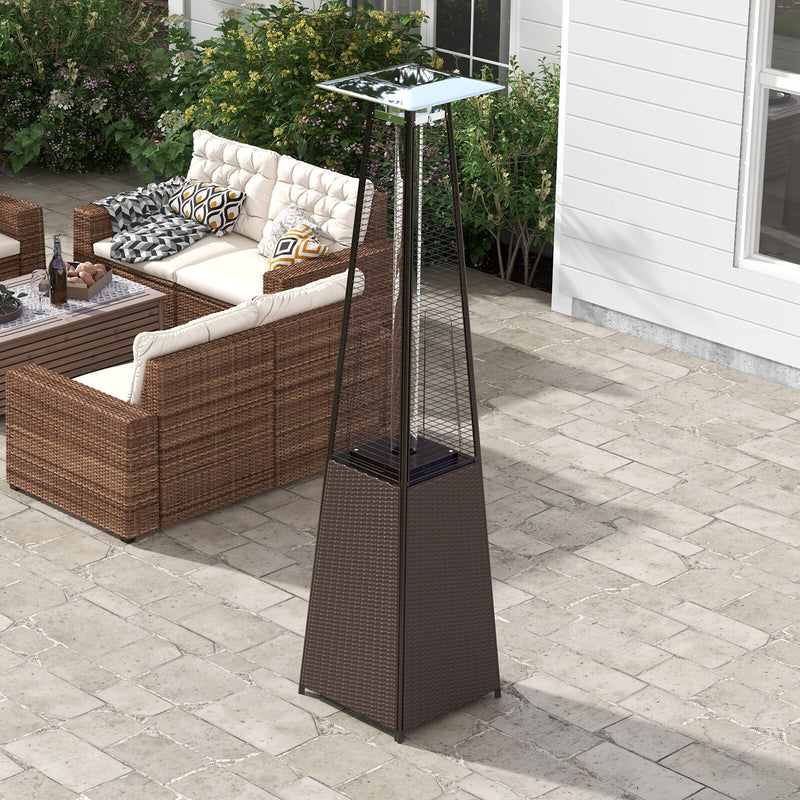 Havana Outdoors Gas Pyramid Flame Heater 13KW Steel Regulator Rattan Style