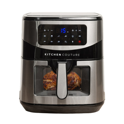 Kitchen Couture 12 Litre Clear View Digital Air Fryer Large Capacity Silver - Myzenhome