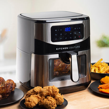 Kitchen Couture 12 Litre Clear View Digital Air Fryer Large Capacity Silver - Myzenhome