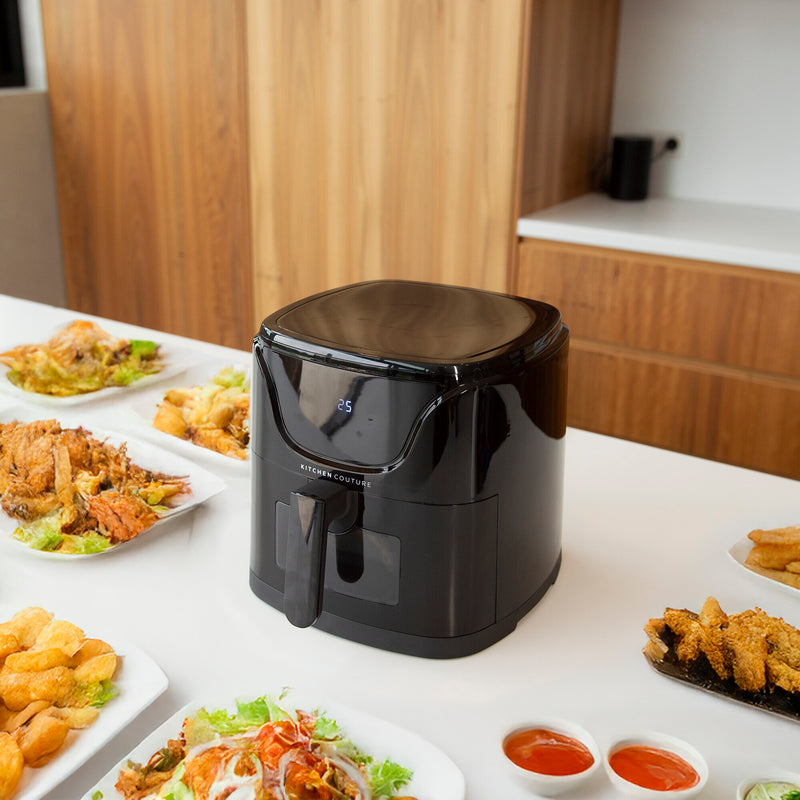 Kitchen Couture 6 Litre Air Fryer Clear View 7 Preset Functions Black