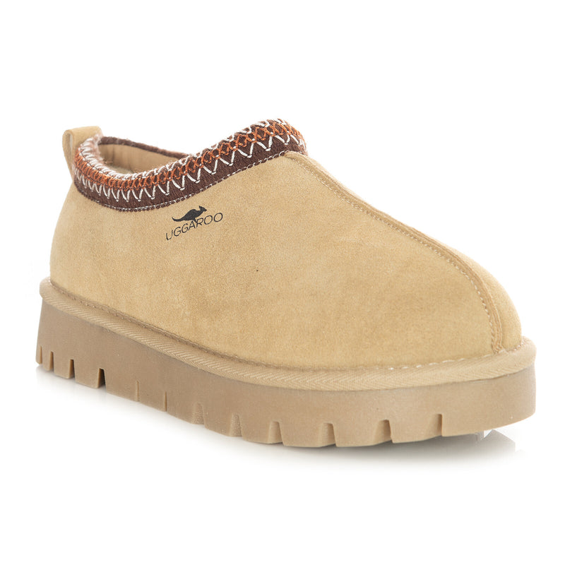 Uggaroo Lottie Ugg Slippers Womens Leather Upper Wool Lining Breathable