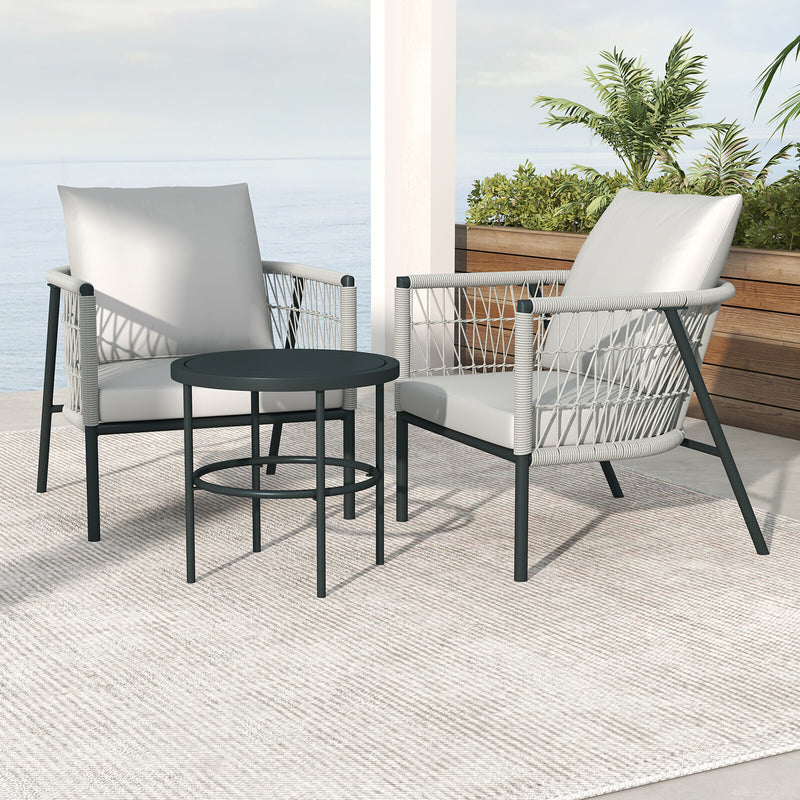 Arcadia Furniture Reims 3 Piece Patio Outdoor Weather Resistant Set Grey