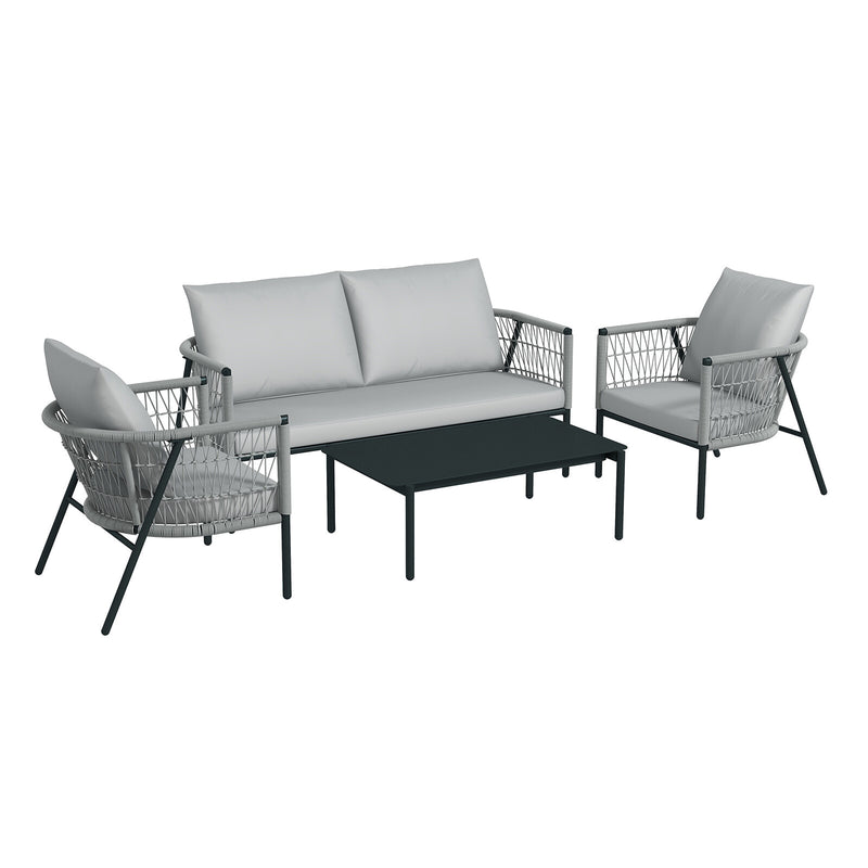 Arcadia Furniture 4 Piece Reims Ensemble Set Stylish Comfortable Durable Grey - Myzenhome