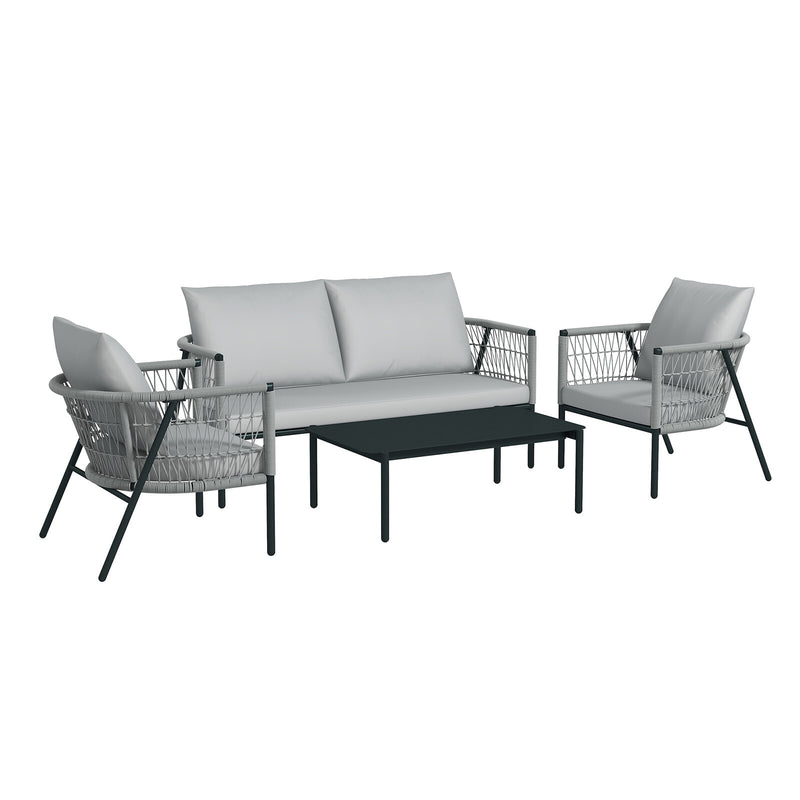 Arcadia Furniture 4 Piece Reims Ensemble Set Stylish Comfortable Durable Grey - Myzenhome