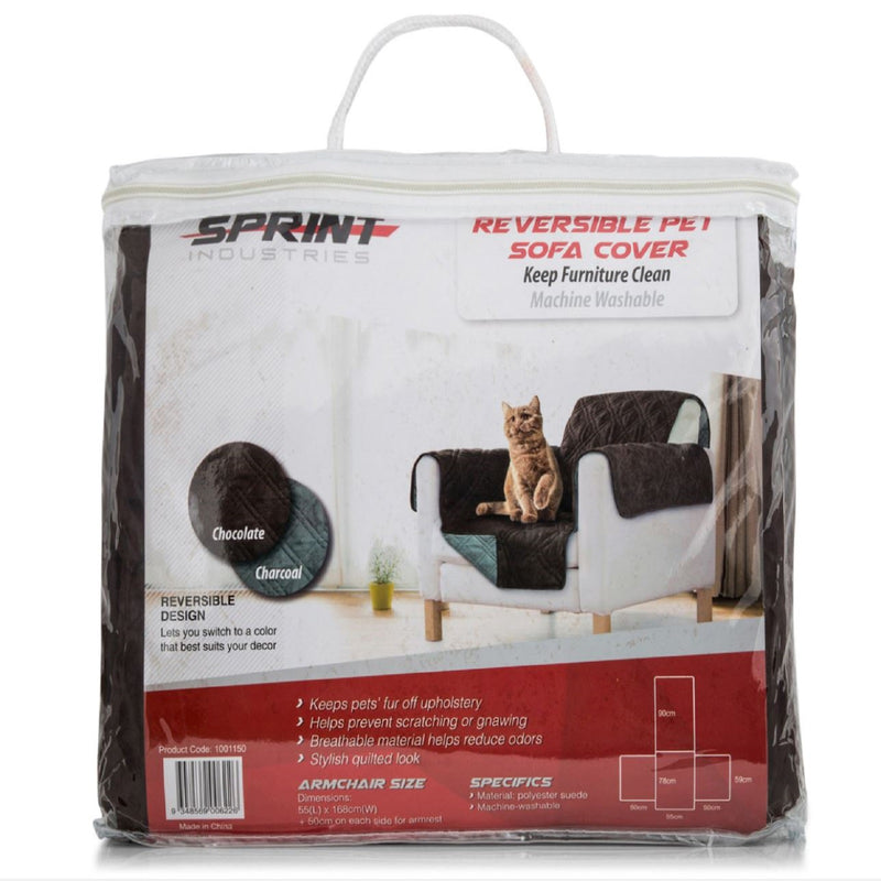 Sprint Industries Reversible Slipover Pet Couch Sofa Cover Protector Armchair