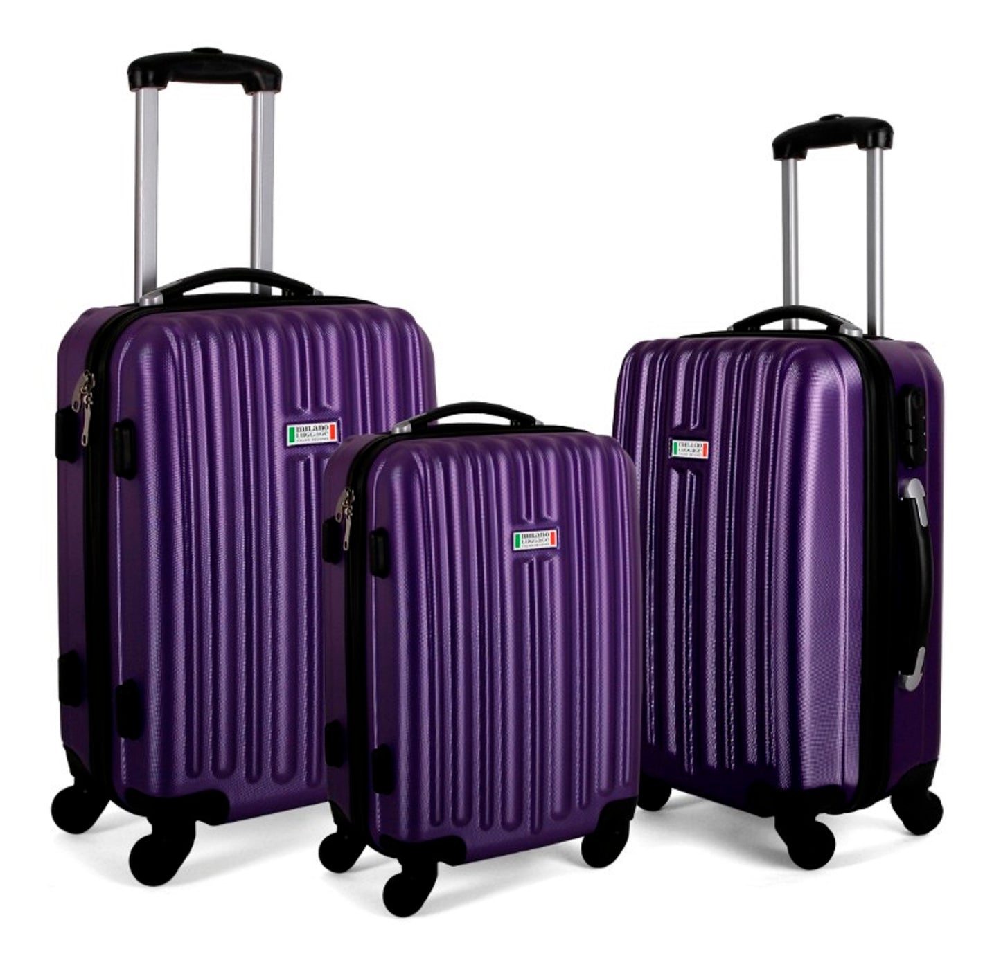 Milano Deluxe 3pc ABS Luggage Suitcase Luxury Hard Case Shockproof Travel Set - Myzenhome