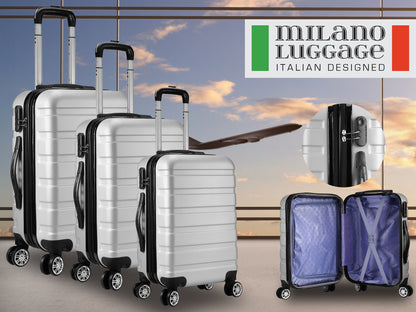 Milano XPander 3pc ABS Luggage Suitcase Luxury Hard Case Shockproof Travel Set - Myzenhome