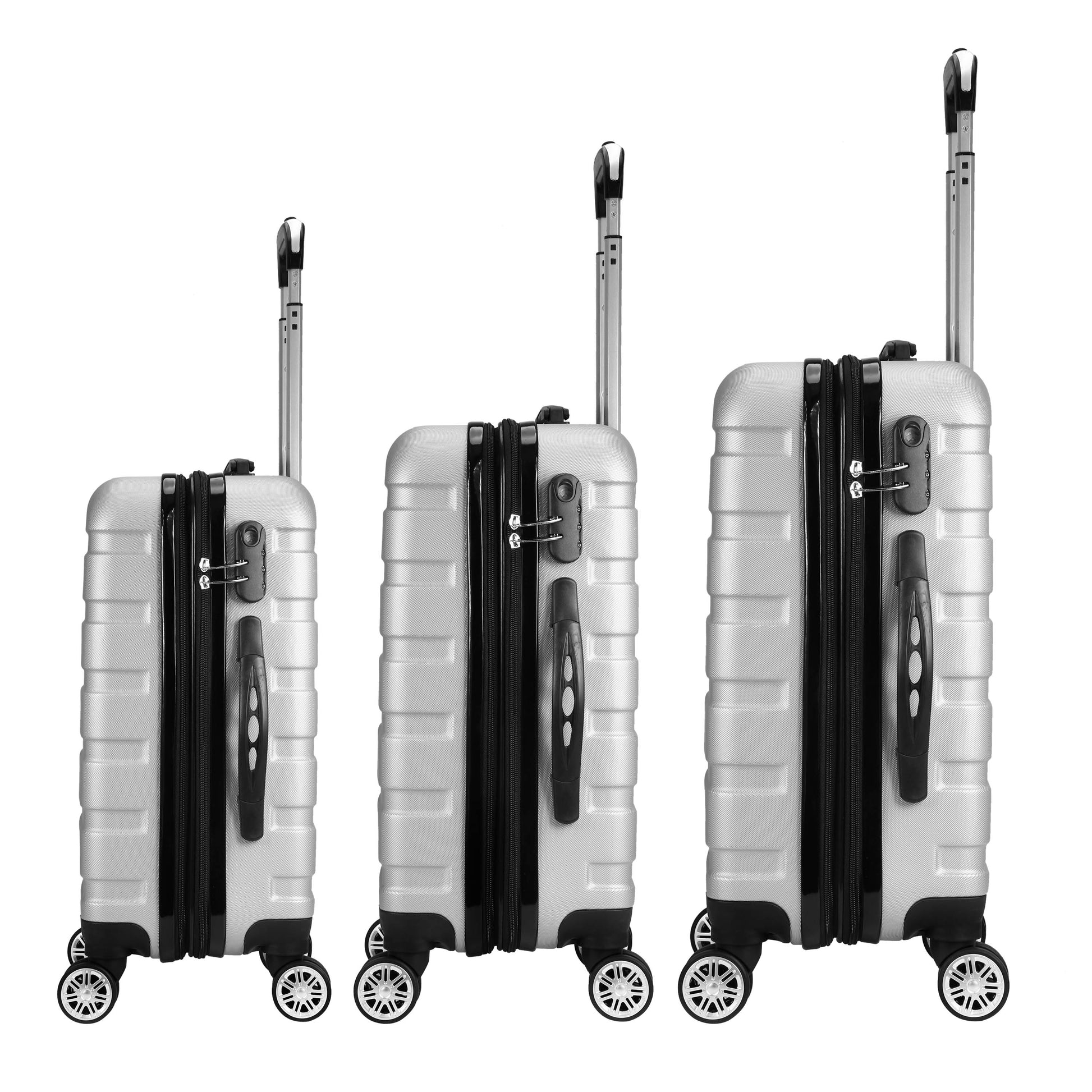 Milano XPander 3pc ABS Luggage Suitcase Luxury Hard Case Shockproof Travel Set - Myzenhome