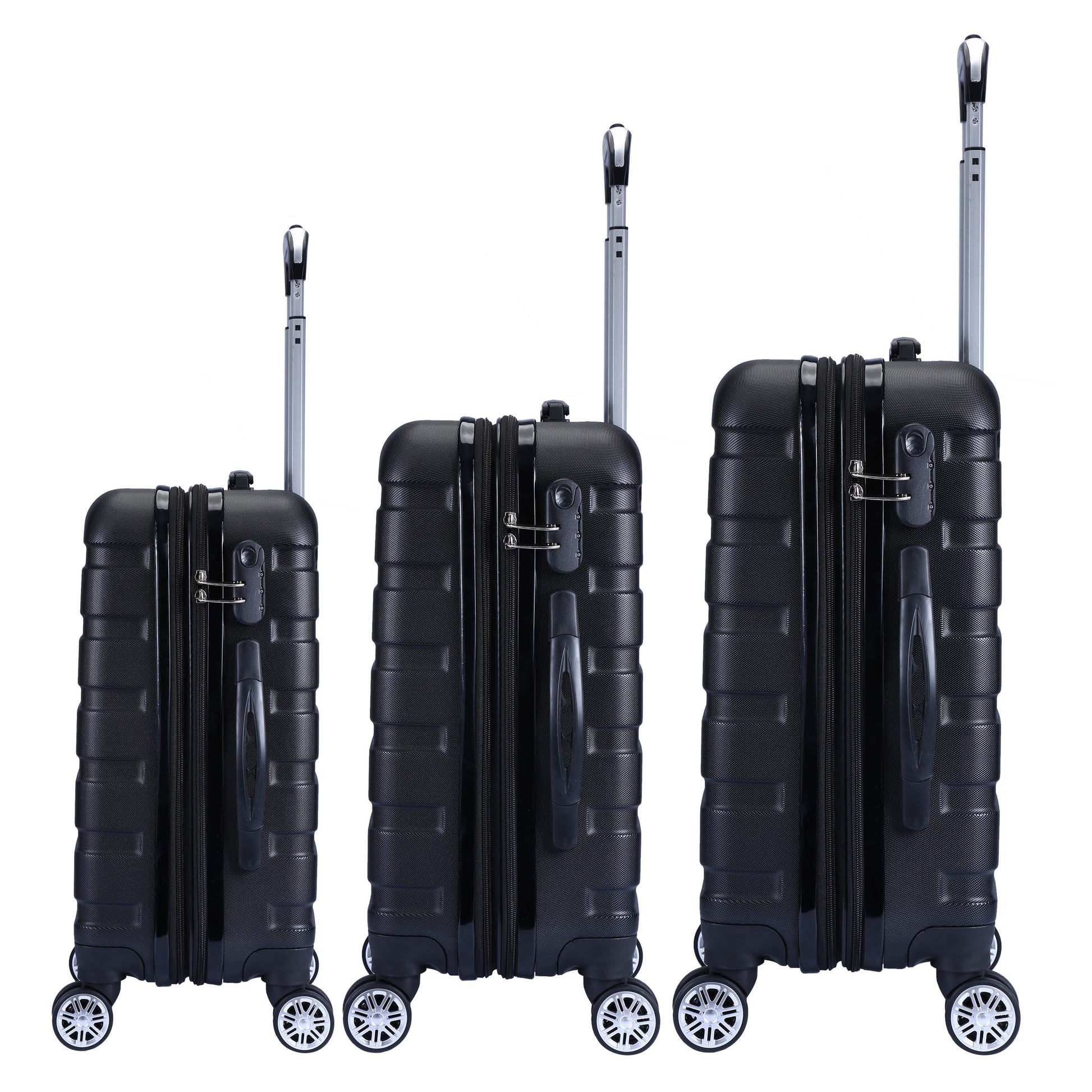 Milano XPander 3pc ABS Luggage Suitcase Luxury Hard Case Shockproof Travel Set - Myzenhome