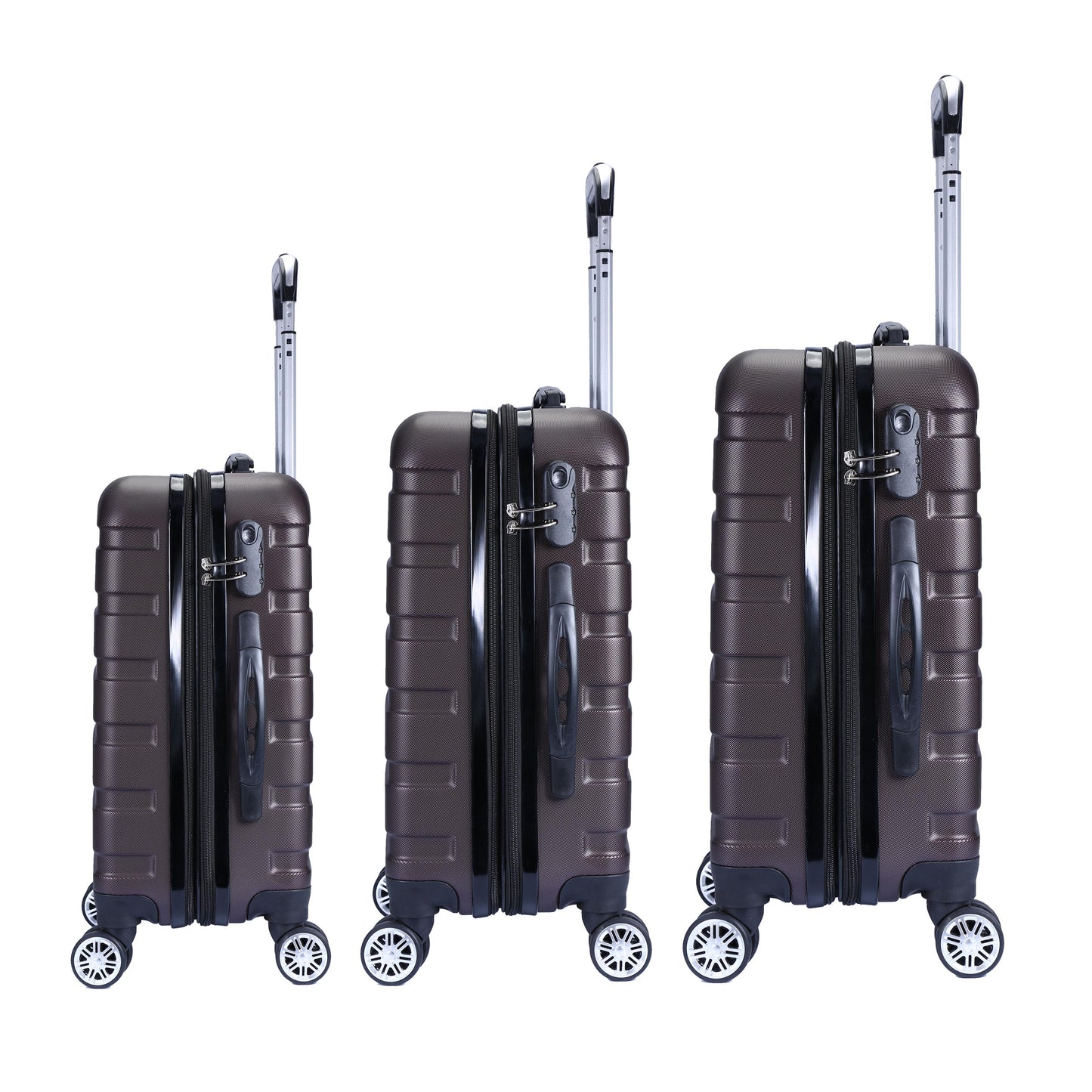 Milano XPander 3pc ABS Luggage Suitcase Luxury Hard Case Shockproof Travel Set - Myzenhome