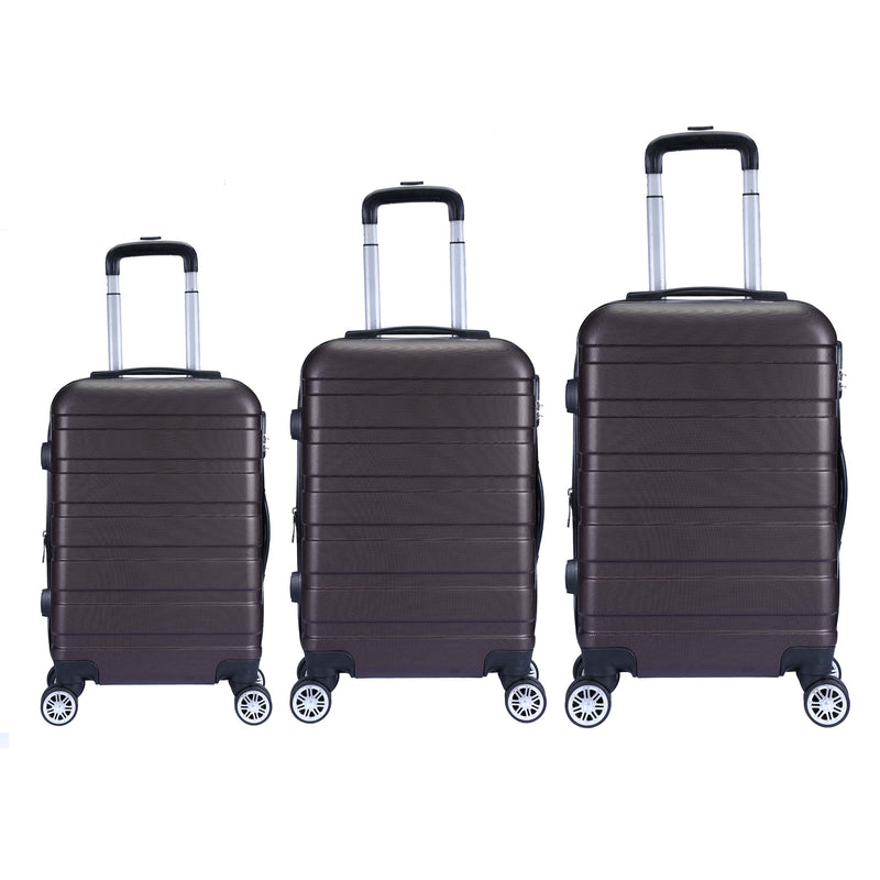 Milano XPander 3pc ABS Luggage Suitcase Luxury Hard Case Shockproof Travel Set