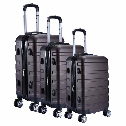 Milano XPander 3pc ABS Luggage Suitcase Luxury Hard Case Shockproof Travel Set - Myzenhome