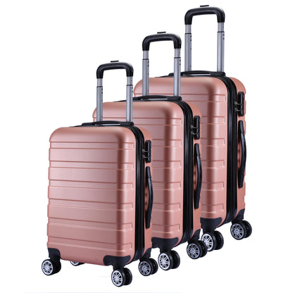 Milano XPander 3pc ABS Luggage Suitcase Luxury Hard Case Shockproof Travel Set - Myzenhome