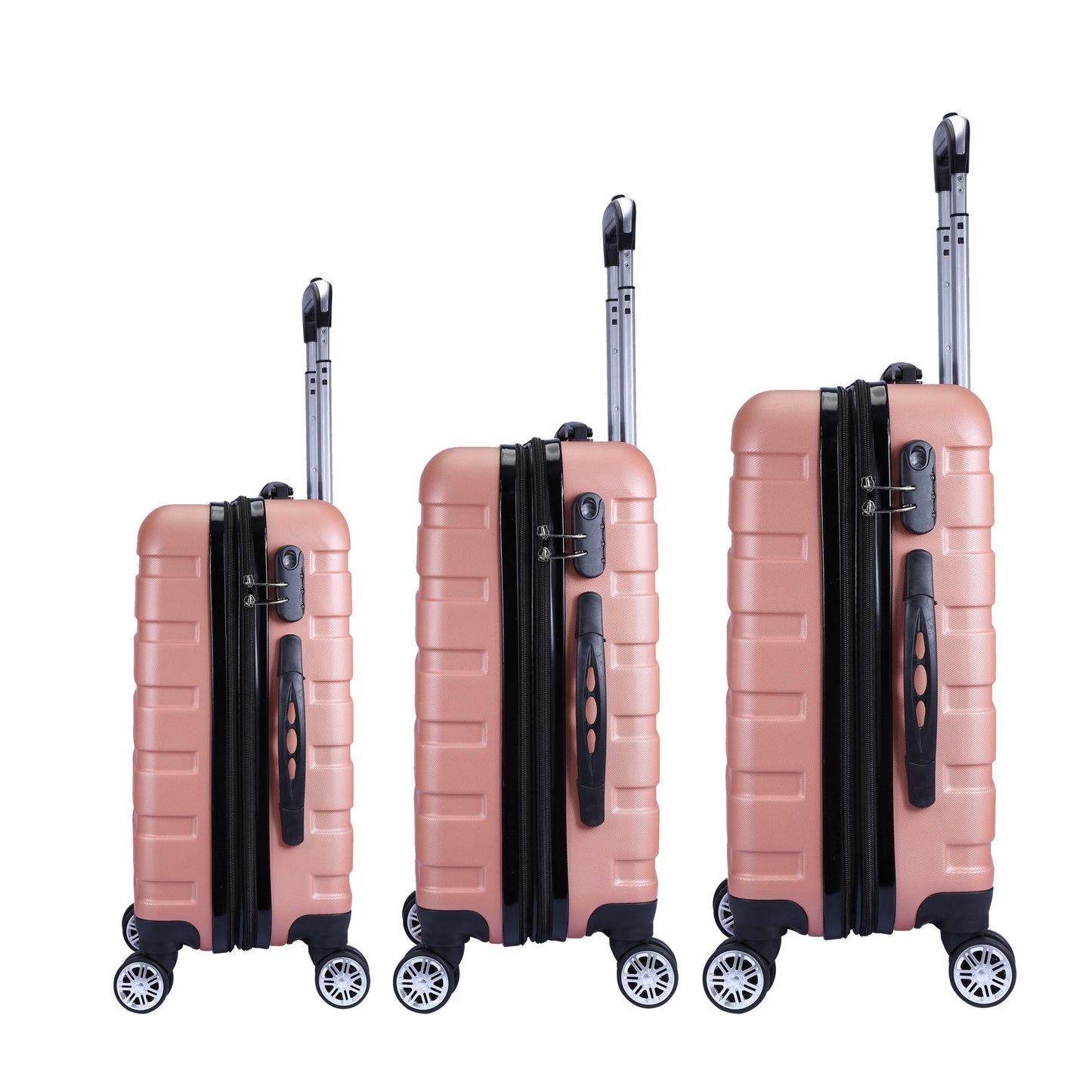 Milano XPander 3pc ABS Luggage Suitcase Luxury Hard Case Shockproof Travel Set - Myzenhome