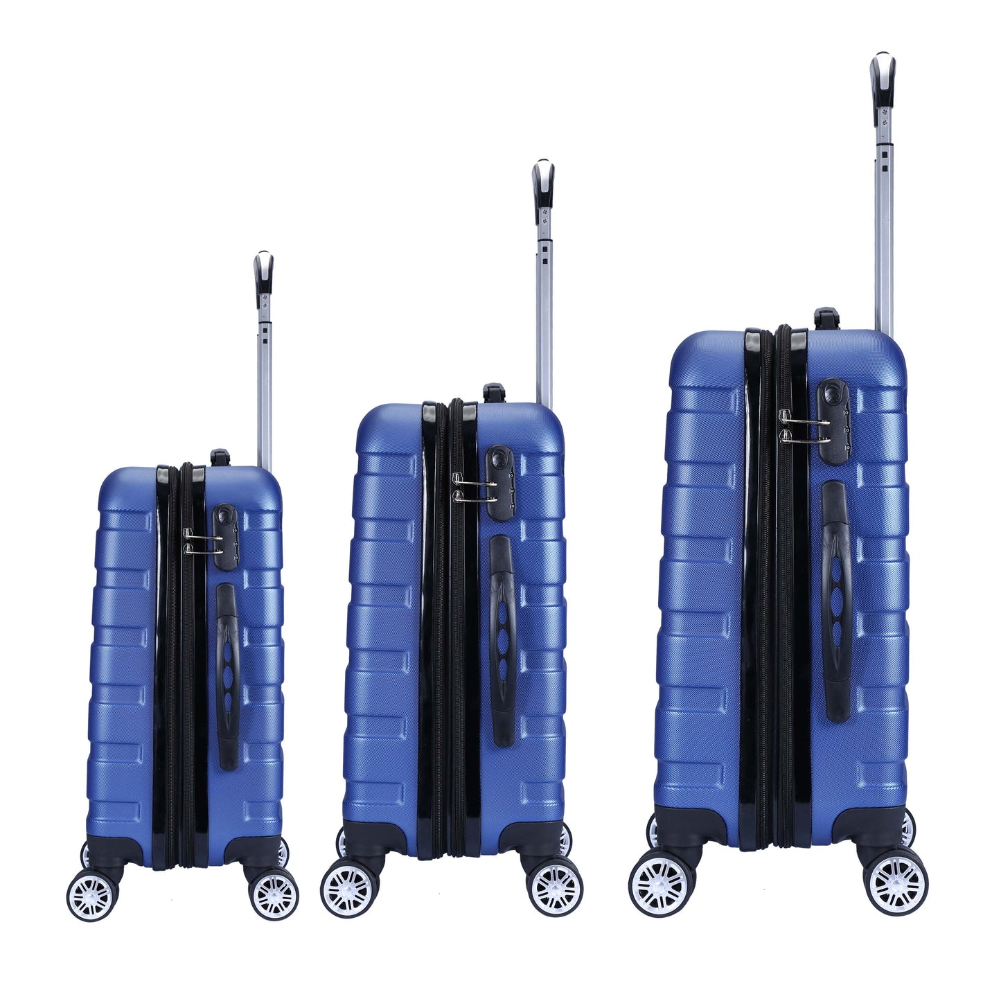 Milano XPander 3pc ABS Luggage Suitcase Luxury Hard Case Shockproof Travel Set - Myzenhome