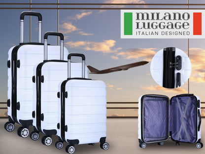 Milano XPander 3pc ABS Luggage Suitcase Luxury Hard Case Shockproof Travel Set - Myzenhome