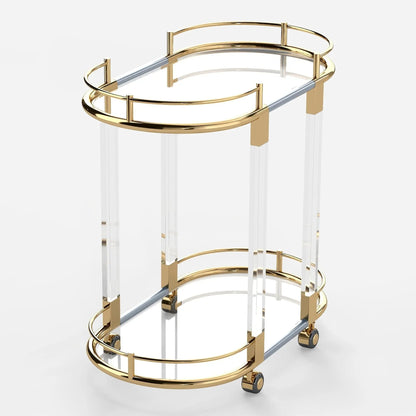 2 Tier Oval Acrylic Bar Cart Myzenhome