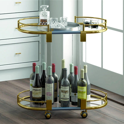 2 Tier Oval Acrylic Bar Cart Myzenhome