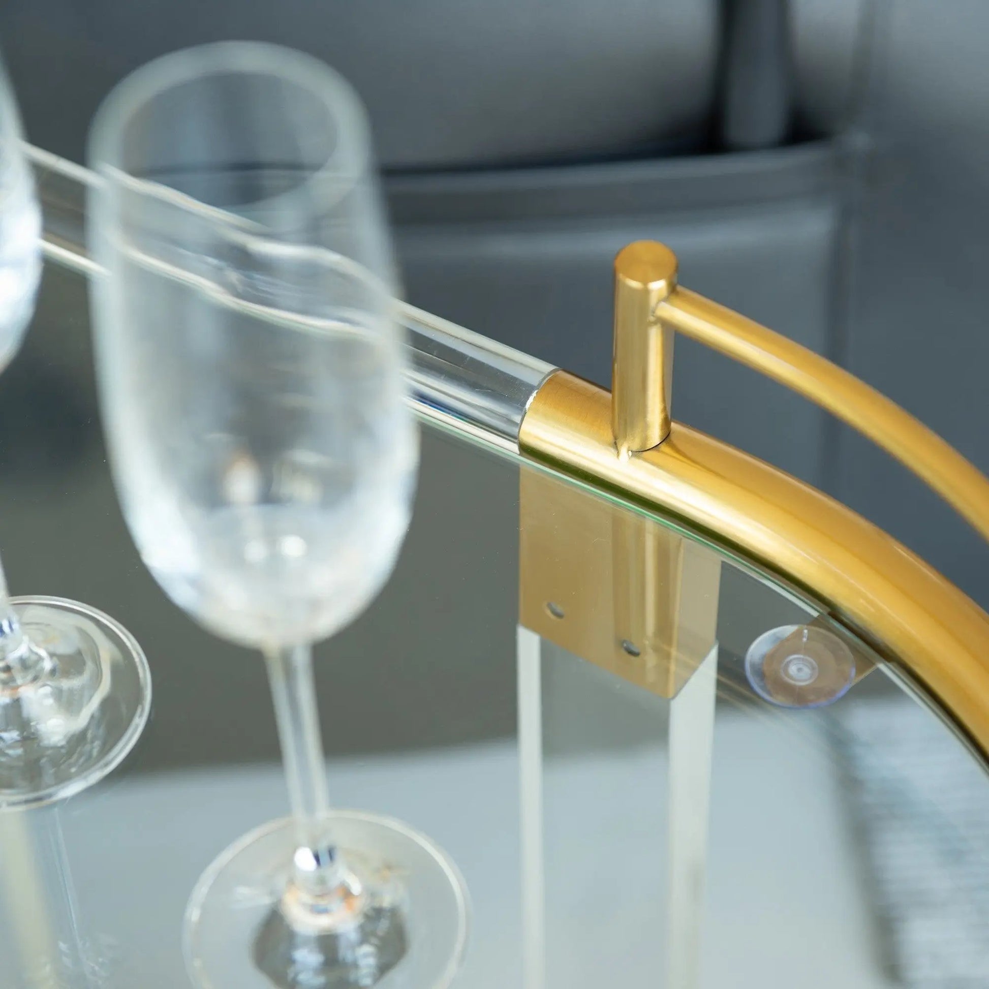 2 Tier Oval Acrylic Bar Cart Myzenhome