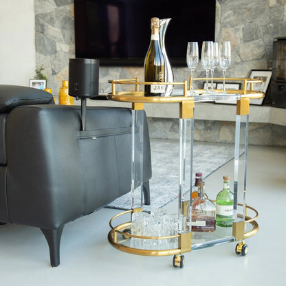 2 Tier Oval Acrylic Bar Cart Myzenhome