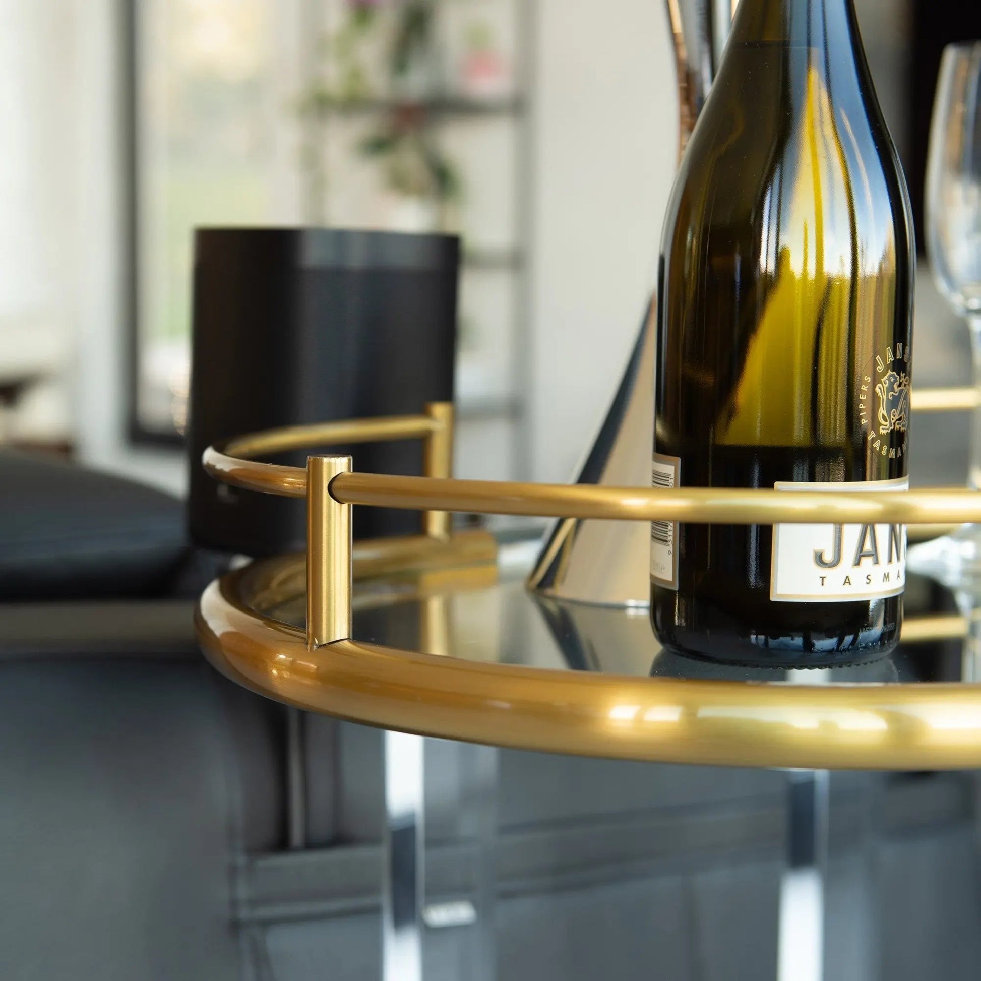 2 Tier Oval Acrylic Bar Cart Myzenhome