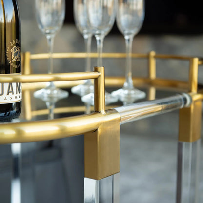 2 Tier Oval Acrylic Bar Cart Myzenhome