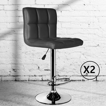 2 x Milano Decor Stella Adjustable Barstools High Back Chrome Swivel - Myzenhome