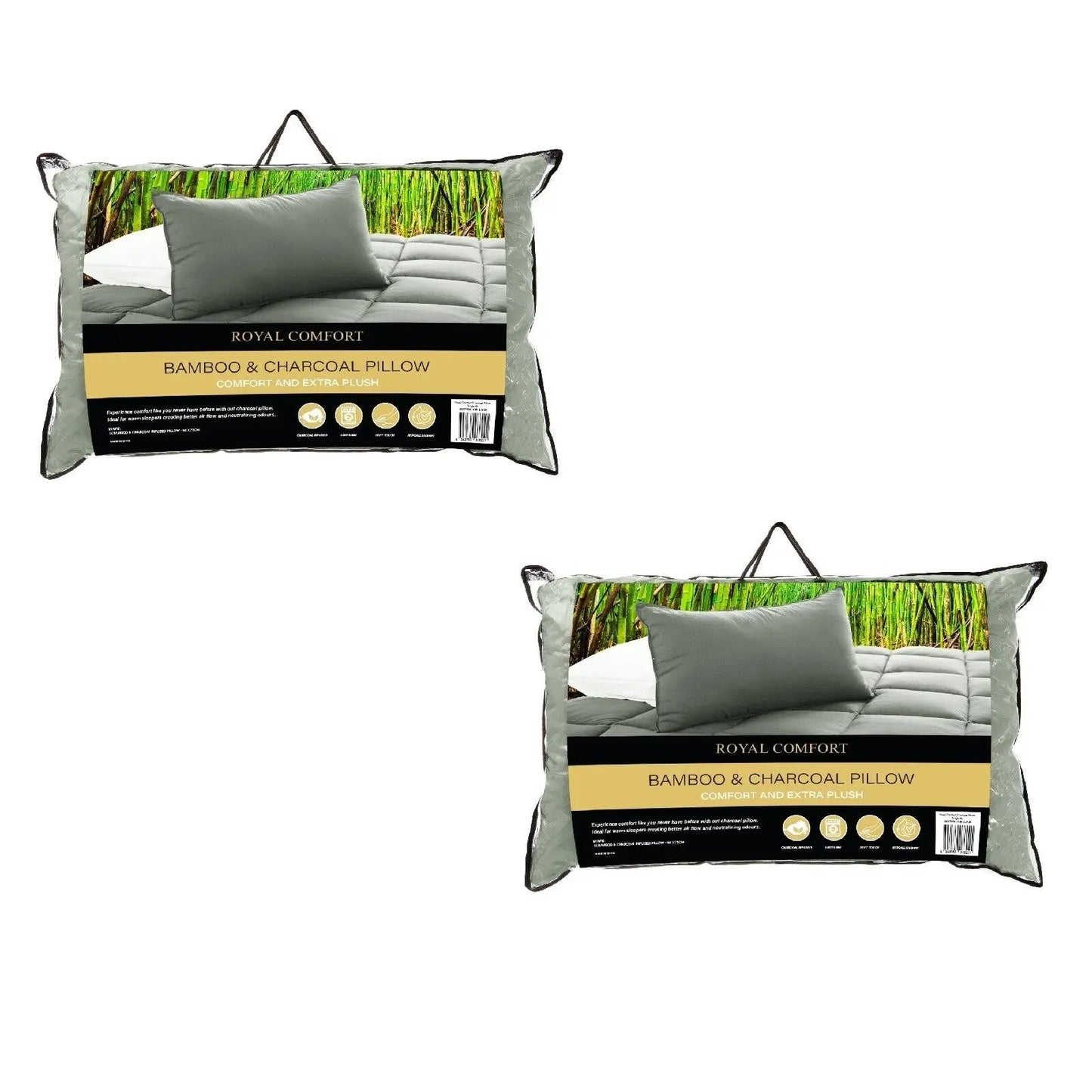 2 x Royal Comfort Bamboo Pillows Hotel Quality Luxury Pack - Myzenhome