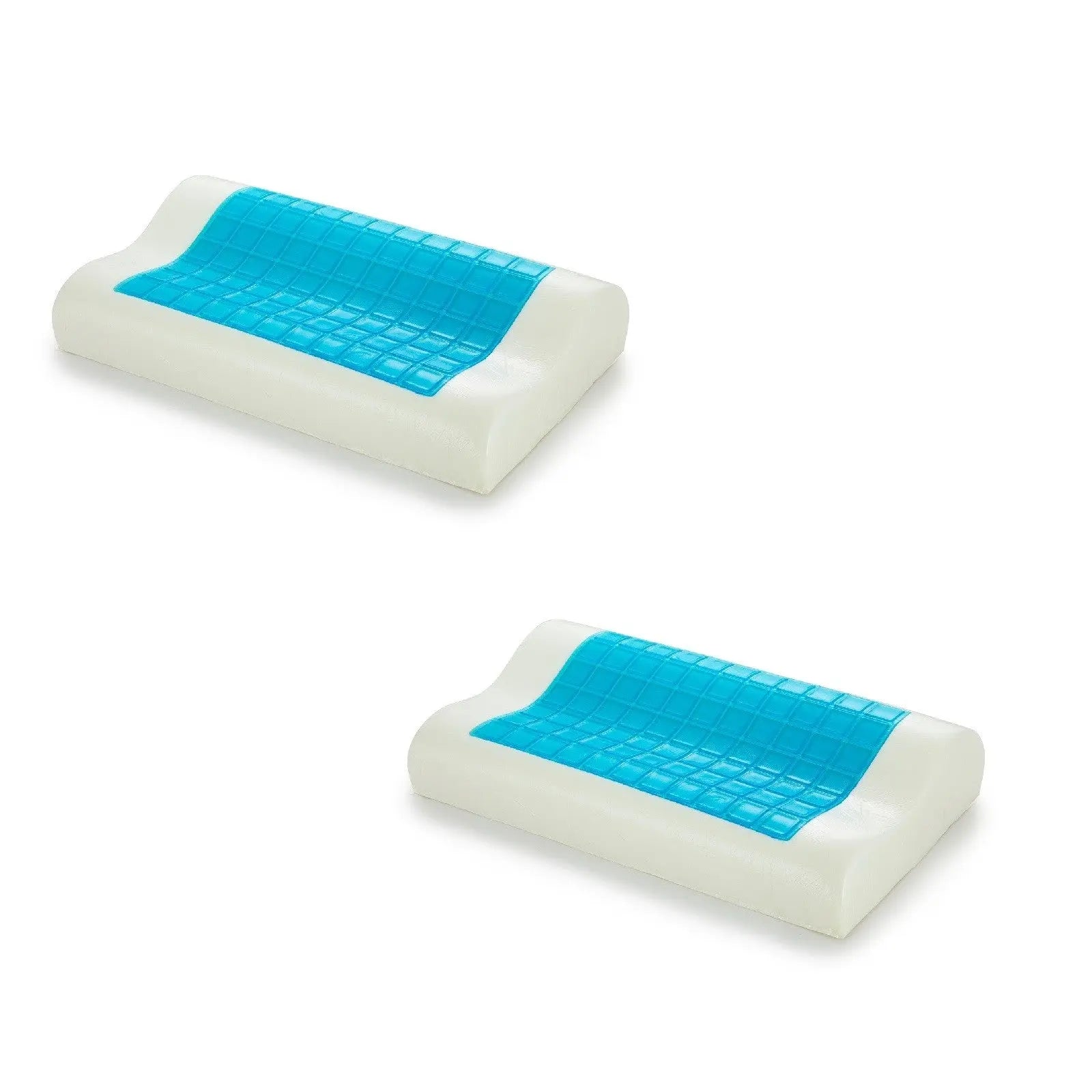 2 x Royal Comfort Cooling Gel Contour High Density Memory Foam Pillows - Myzenhome