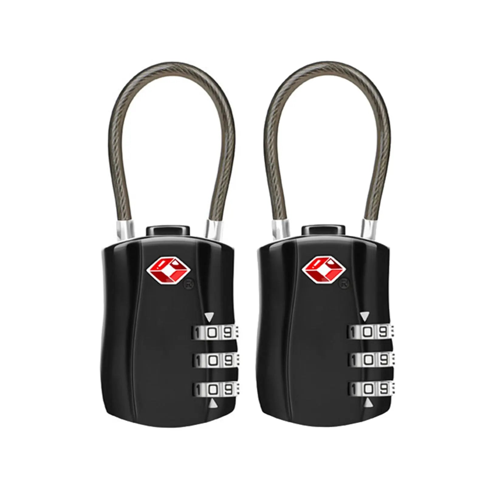 2 x TSA Approved 3 Digit Combination Locks Cable Luggage Suitcase Security Locks - Myzenhome