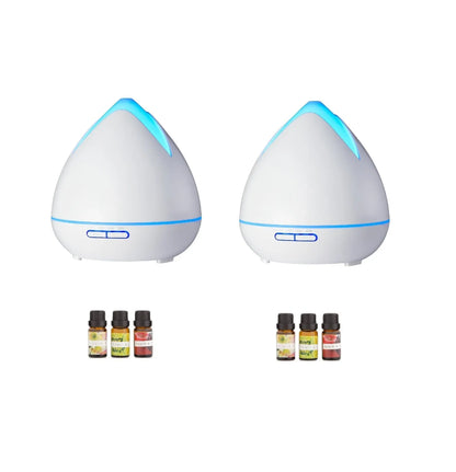 2 x purespa ultrasonic diffusers humidifier + 6 diffuser oils complete set PureSpa