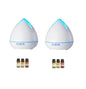 2 x purespa ultrasonic diffusers humidifier + 6 diffuser oils complete set PureSpa