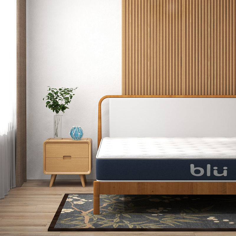 Milano Blu Mattress Hybrid Memory Foam Bonnell Spring Design Medium Firm