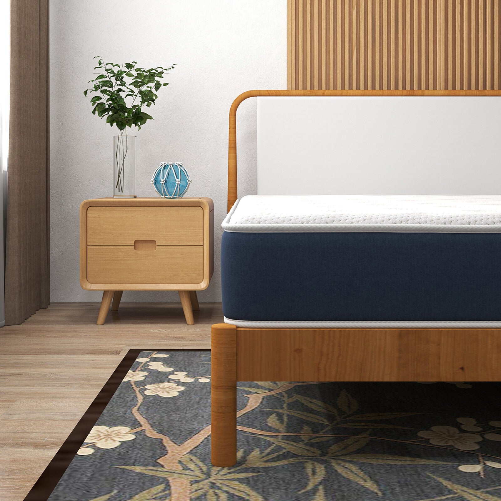 Milano Blu Mattress Hybrid Memory Foam Bonnell Spring Design Medium Firm - Myzenhome