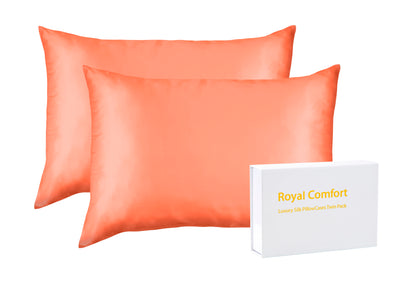 Royal Comfort Mulberry Soft Silk Hypoallergenic Pillowcase Twin Pack - Myzenhome