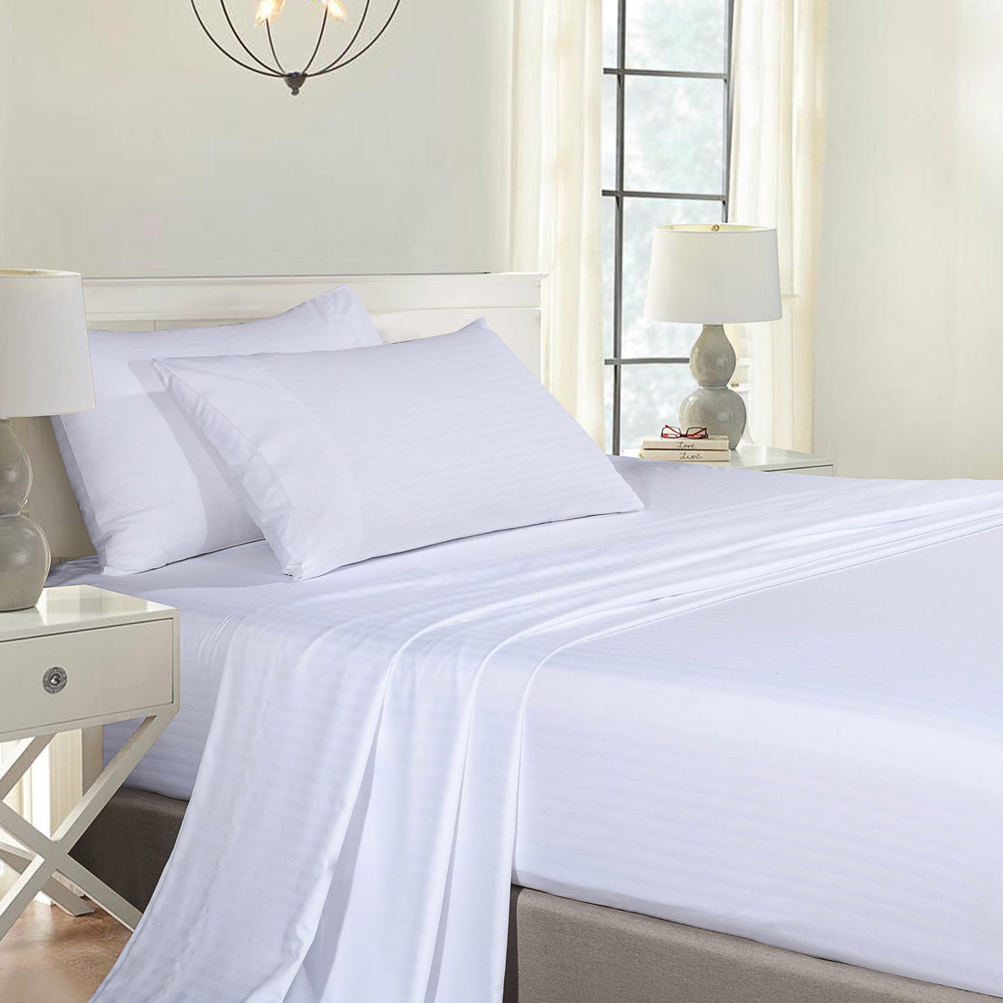 Royal Comfort Cooling Bamboo Blend Sheet Set Striped 1000 Thread Count Pure Soft - Myzenhome