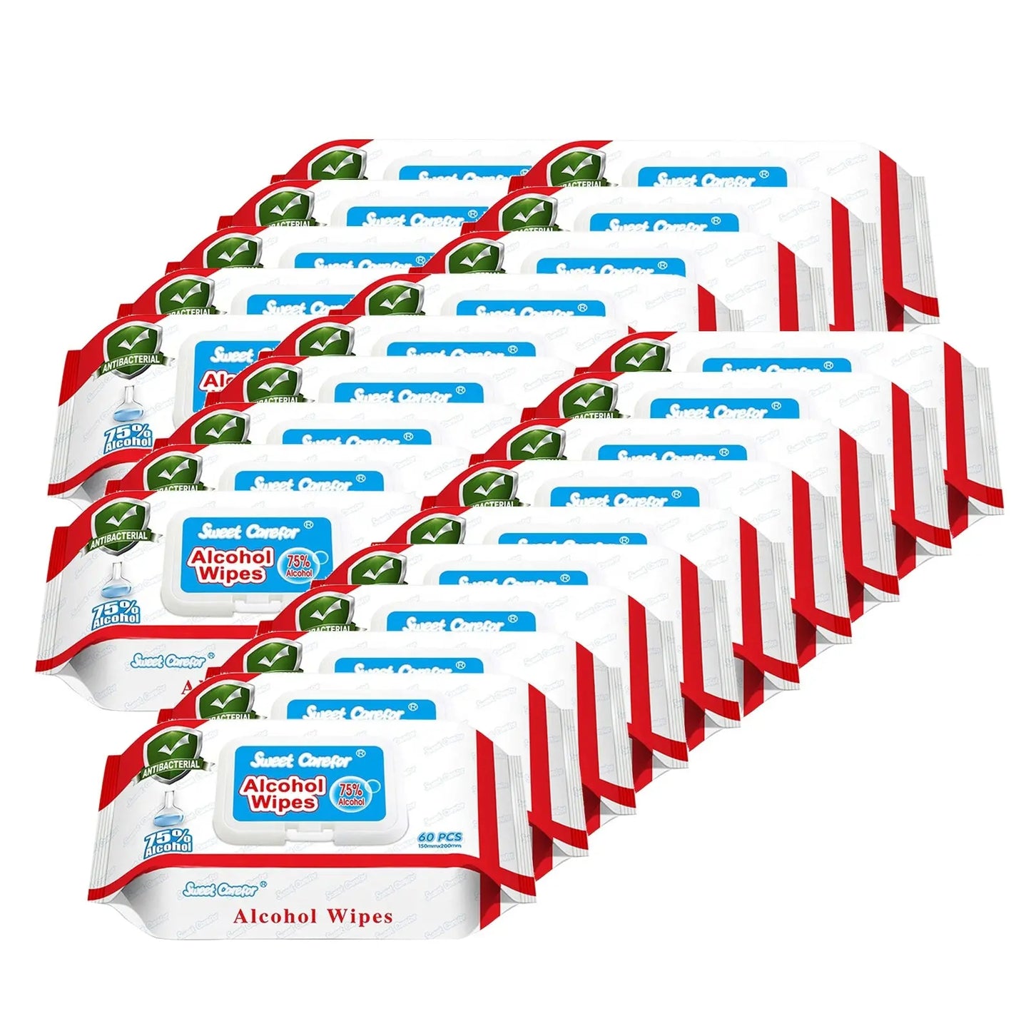 24 Pack (1440 Pieces) Wipes 75% Alcohol Hand Surface Use - Myzenhome