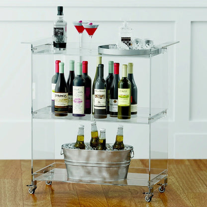 3 Tier ACRYLIC BAR CART Myzenhome