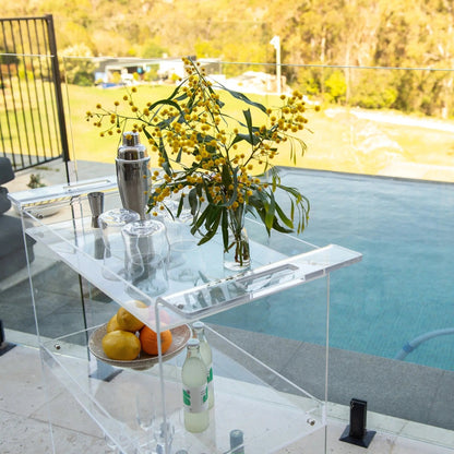 3 Tier ACRYLIC BAR CART Myzenhome